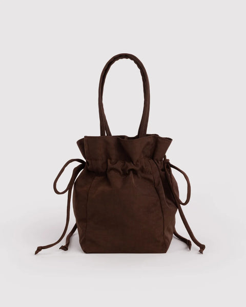 Nylon Drawstring Bag - Coffee