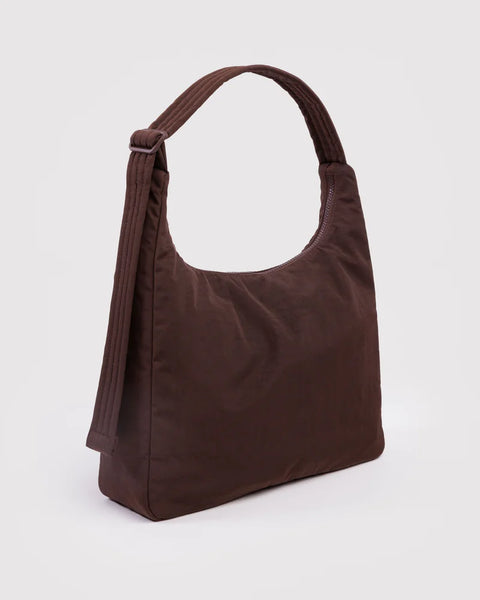 Nylon Shoulder Bag - Coffee