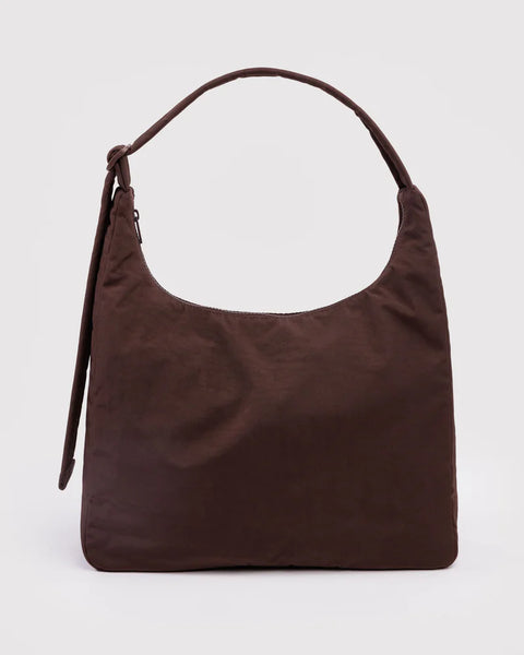 Nylon Shoulder Bag - Coffee