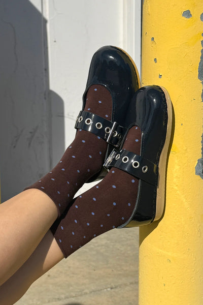 Sneaker Socks - Polka Dot- Brown and Blue