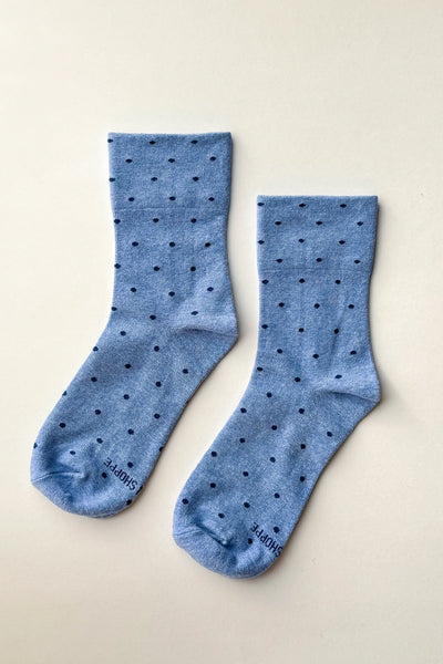 Sneaker Socks - Polka Dot- Blue/Navy