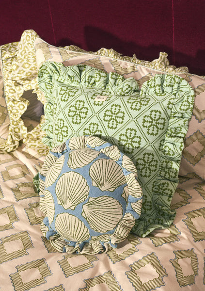 Cotton Cushion Cover Mint Floral
