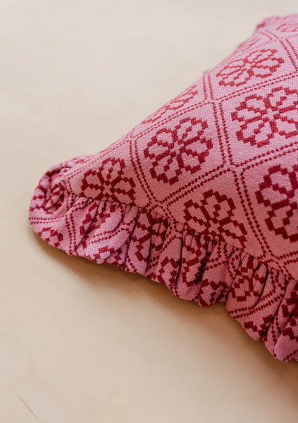 Cotton Cushion Cover Pink Floral