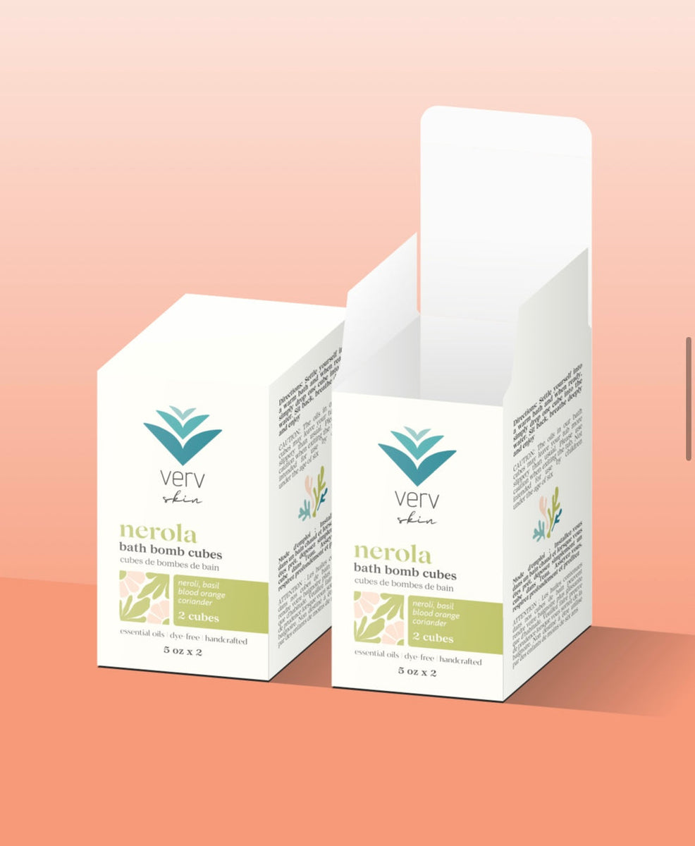 Nerola Bath Bomb Cubes (blood orange + herbs) by Verv Skin – croft