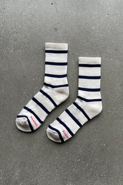 Striped Boyfriend Socks -  Sailor