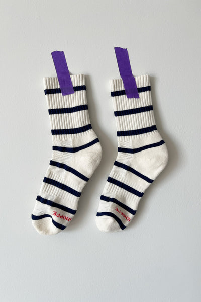 Striped Boyfriend Socks -  Sailor