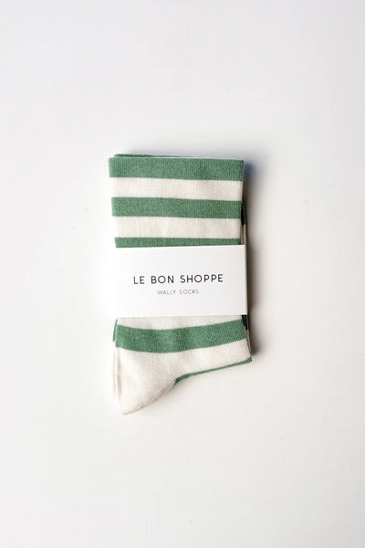 WIDE WALLY SOCKS - WIDE / MATCHA STRIPE