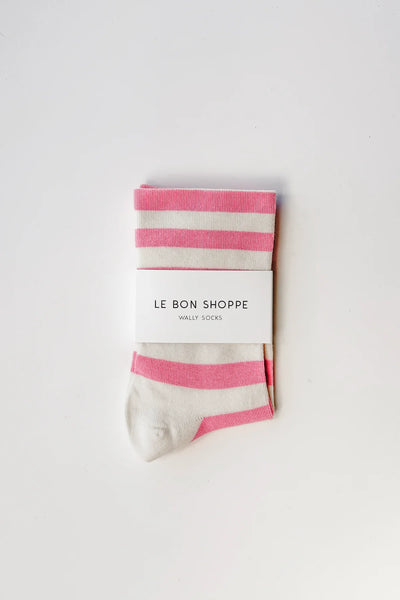 WIDE WALLY SOCKS - WIDE / Rose STRIPE