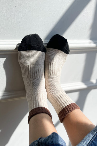 Colourblock Girlfriend Socks - Black Coffee