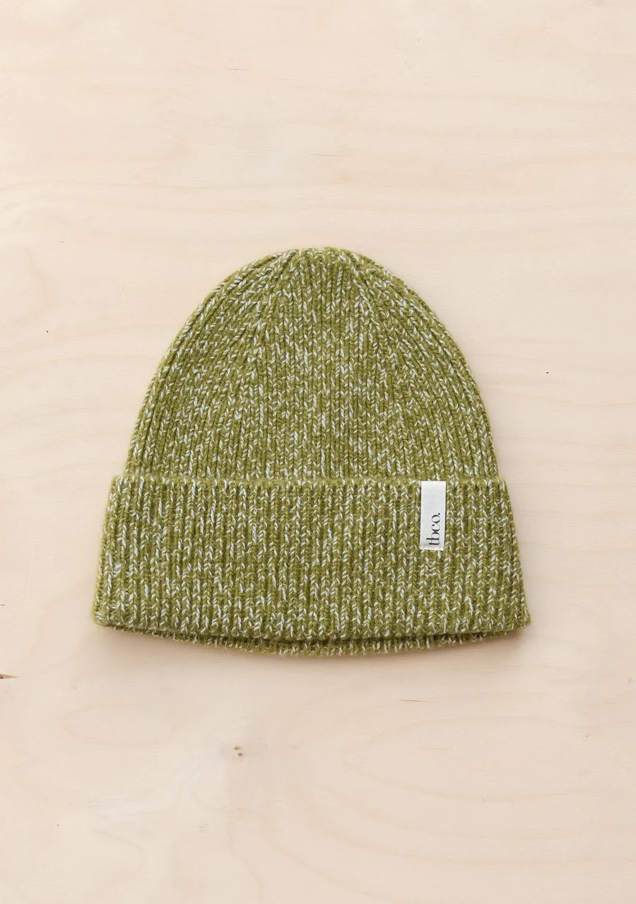 Cashmere Beanie Toque - Olive Fleck