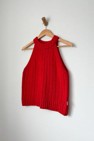 Claire Cotton Sweater Tank - Chili Pepper