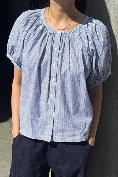 Emily Short Sleeve Top - Blue Stripe