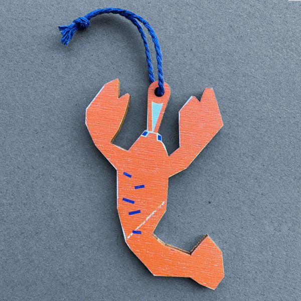 Wooden Ornament Lobster