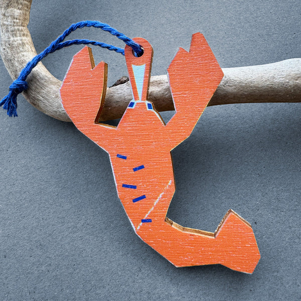 Wooden Ornament Lobster
