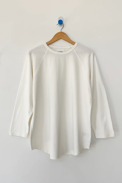 Heavy Cotton Raglan Long Sleeve Tee - White