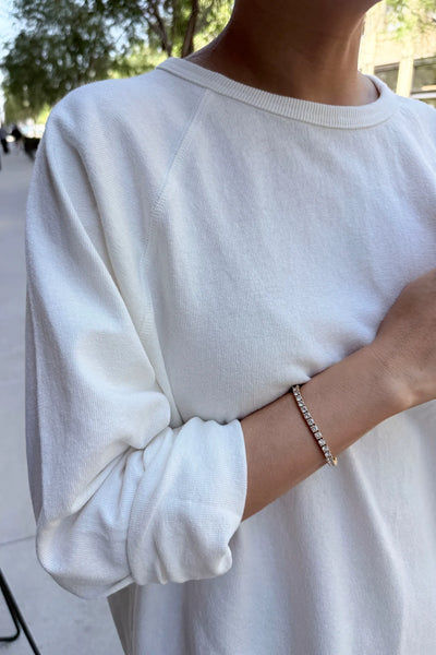 Heavy Cotton Raglan Long Sleeve Tee - White