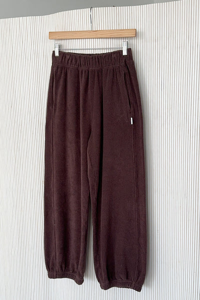 Cotton Terry Balloon Pants - Chocolate Brown