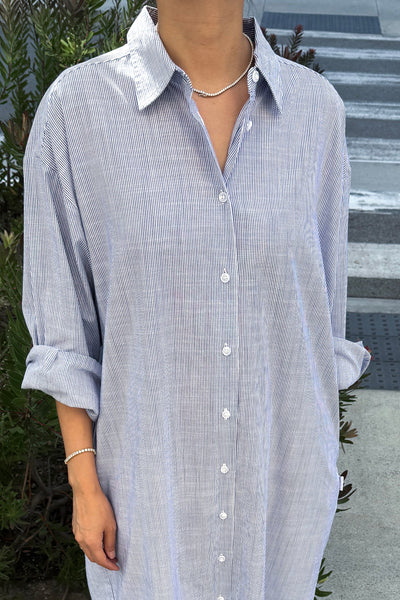 Artist Long Shirt - Blue Stripe