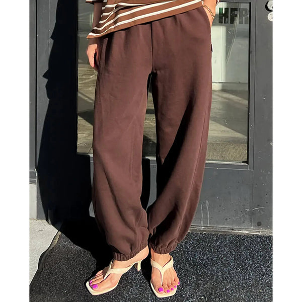 French Terry Balloon Pants - Dark Cacoa