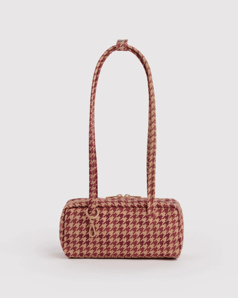 Small Nylon Bowler Bag - Houndstooth