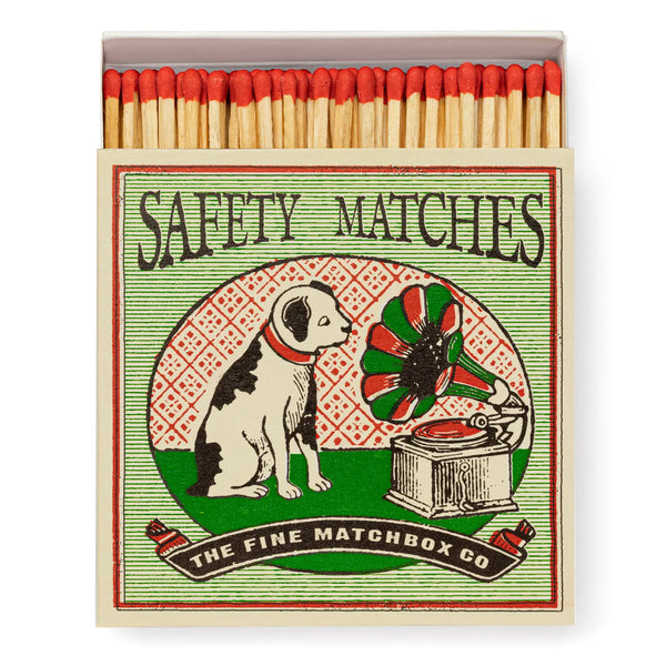 Dog and Gramaphone | Square Safety Matches
