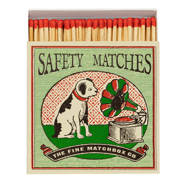 Dog and Gramaphone | Square Safety Matches