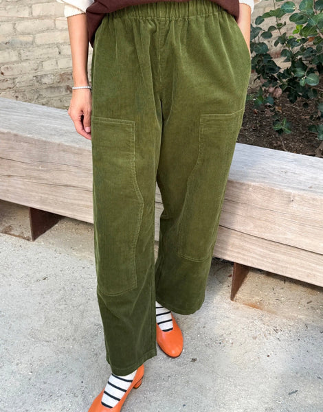 Corduroy Gardener's Pants - Bay Leaf