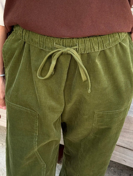 Corduroy Gardener's Pants - Bay Leaf