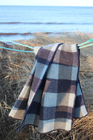 MacAusland's Checked Throw Blanket - Sea and Sky