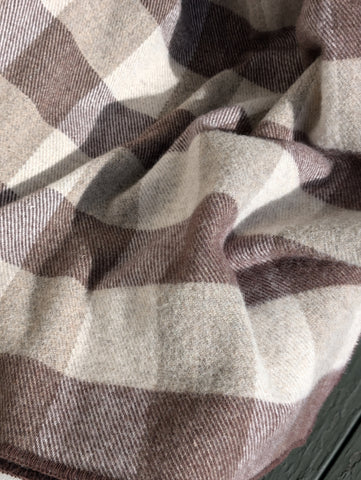 MacAusland's Queen Blanket -  Brown and Natural Grey Tweeds