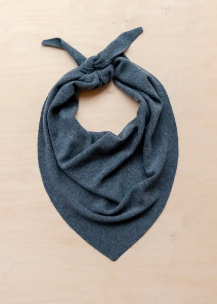 Large Merino Triangle Scarf - Charcoal Grey