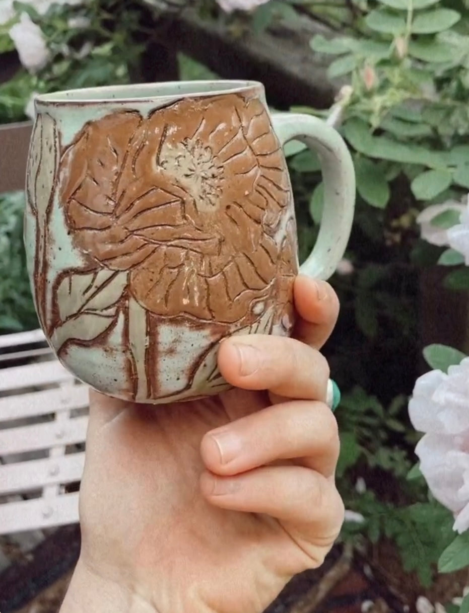 California Poppies Mug by Sydney White Ceramics