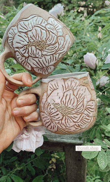 Peonies Mug by Sydney White Ceramics
