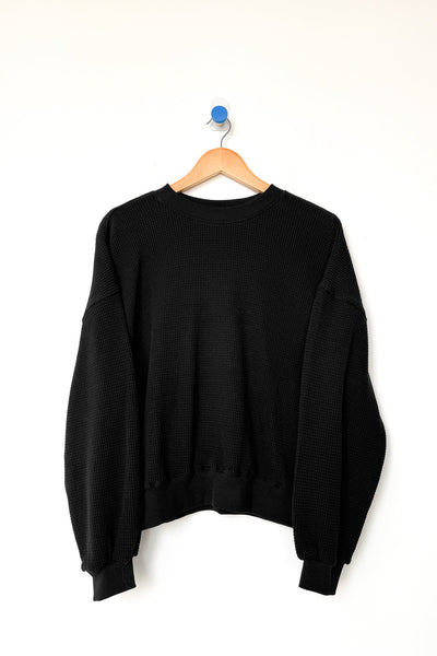 Waffle Core Sweatshirt - Black