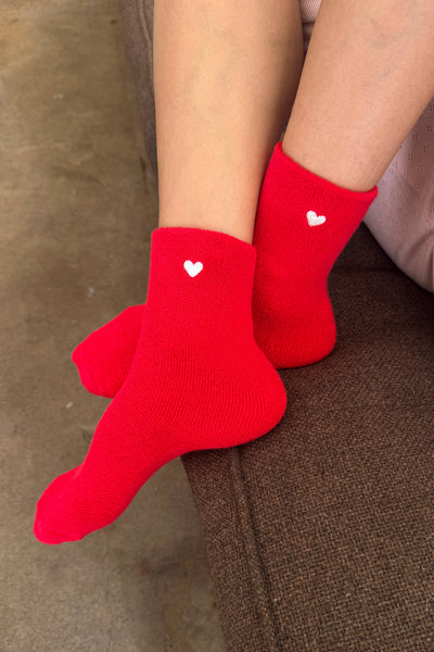 Embroidered Cloud Socks Red Heart