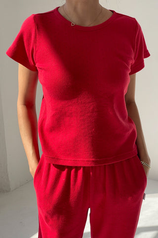 Pointelle Babe Tee - Red Apple