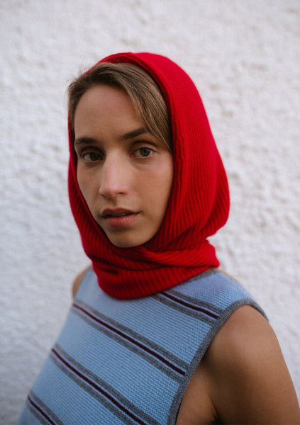 Merino Hood - Red