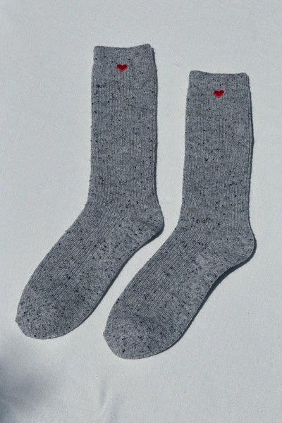 Embroidered Snow Socks - Cookies and Cream