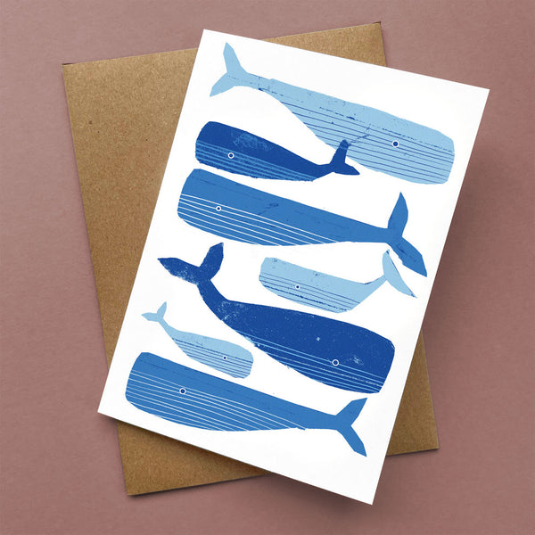 Greeting Card - Group of Whales