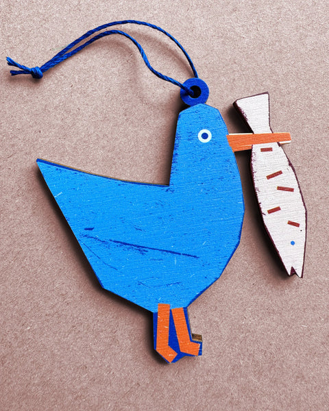 Wooden Ornament Seagull