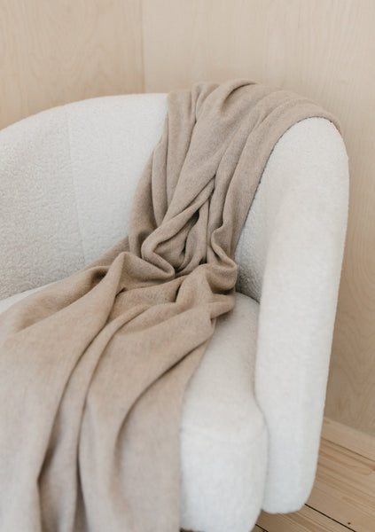 Lambswool Blanket in Oatmeal Melange