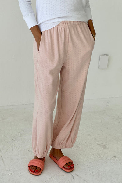 Pointelle Balloon Pants - Baby Pink
