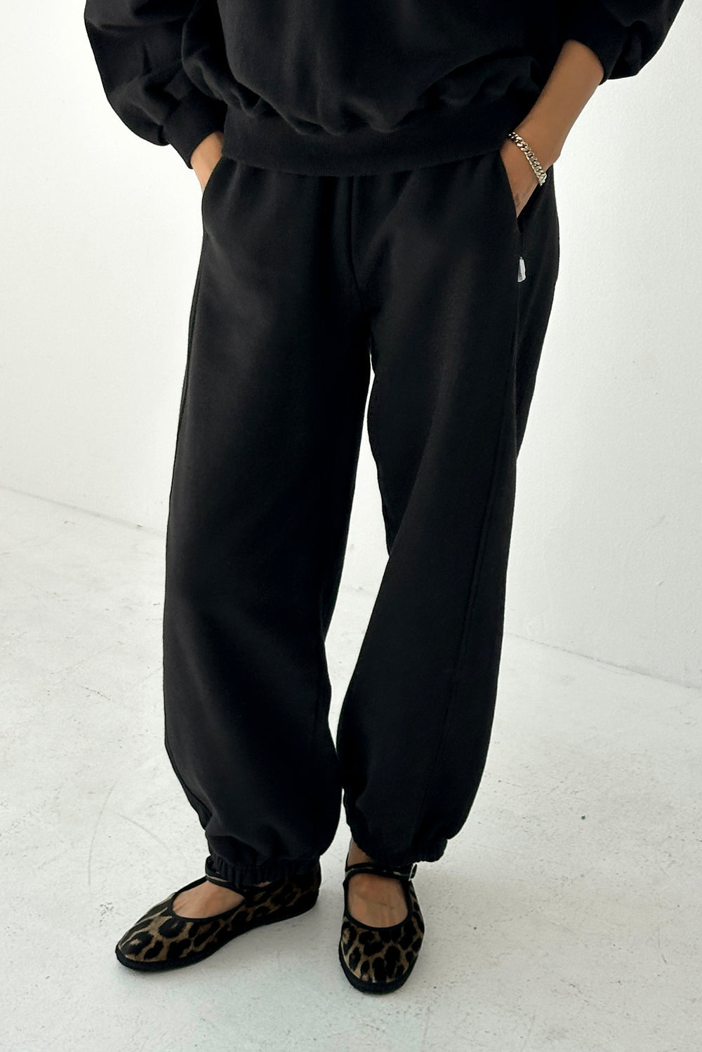 French Terry Balloon Pants - Black