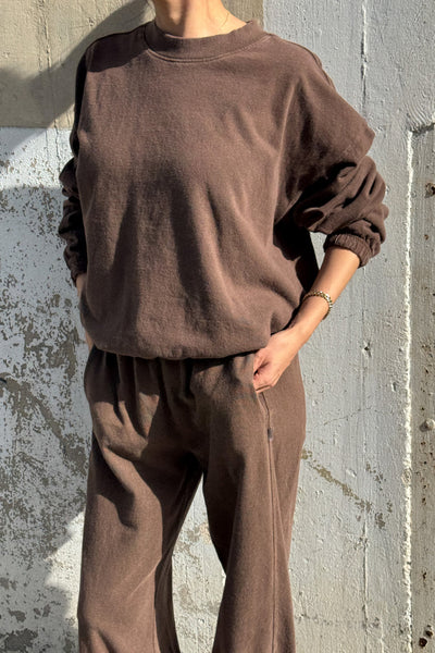 Daisy Long Sleeve Top - Chocolate Brown