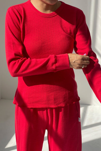 Pointelle Fundamental Tee - Red Apple