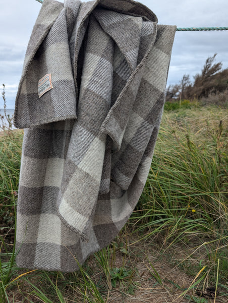 MacAusland's Queen Blanket -   Natural Grey Tweeds