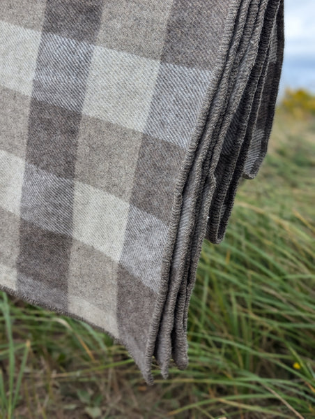 MacAusland's Throw Blanket - Natural Grey Tweeds