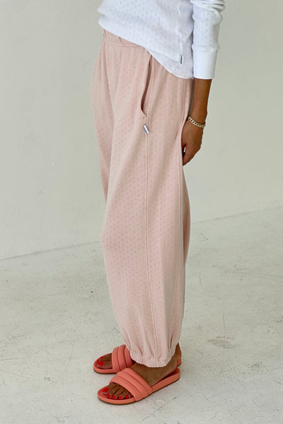 Pointelle Balloon Pants - Baby Pink