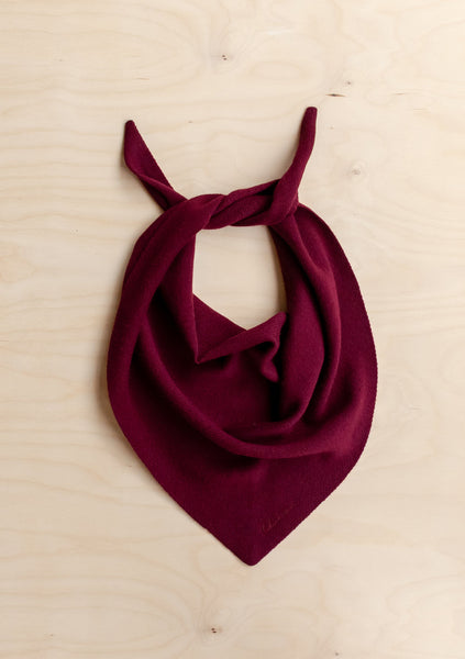 Merino Triangle Scarf - Burgundy