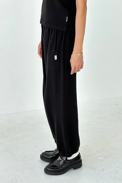 Pointelle Balloon Pants - Black